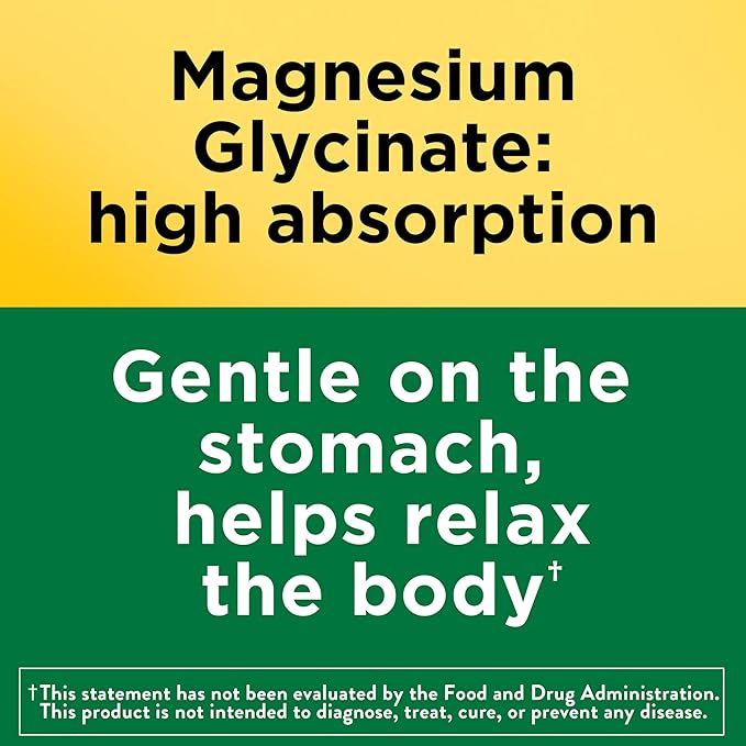 Nature Made Magnesium Glycinate 200 mg per serving Magnesium Supplement for Muscle Heart Nerve and Bone Support 180 Magnesium Bisglycinate Capsules 90 Day Supply