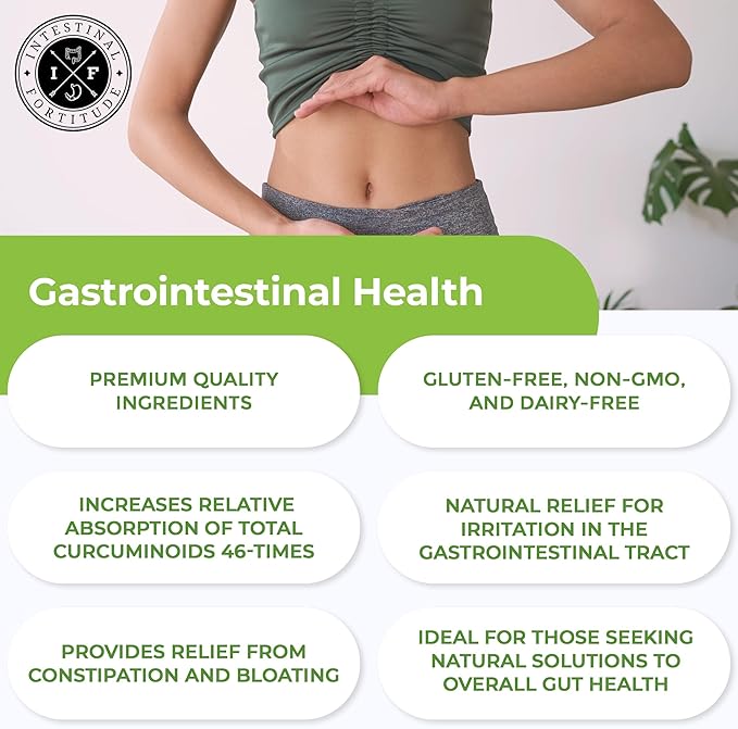 Intestinal Fortitude AI-5 - Digestive Herbal Capsule Supplement w/CurcuWIN Turmeric Curcumin Boswellia Serrata Ginger Root &amp EGCG Green Tea for Gut &amp Digestive Health Support Non-GMO Dai
