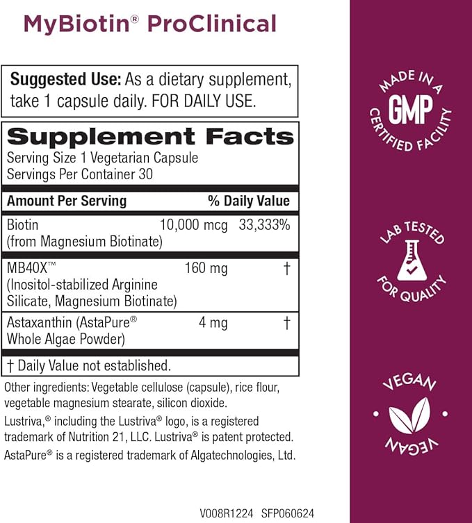Purity Products Bundle - MyBiotin ProClinical + Women's Perfect Multi MyBiotin ProClinical (Biotin MB40X Matrix Astaxanthin) - Women's Multivitamin (Supports Urinary Tract Health + Lots More)