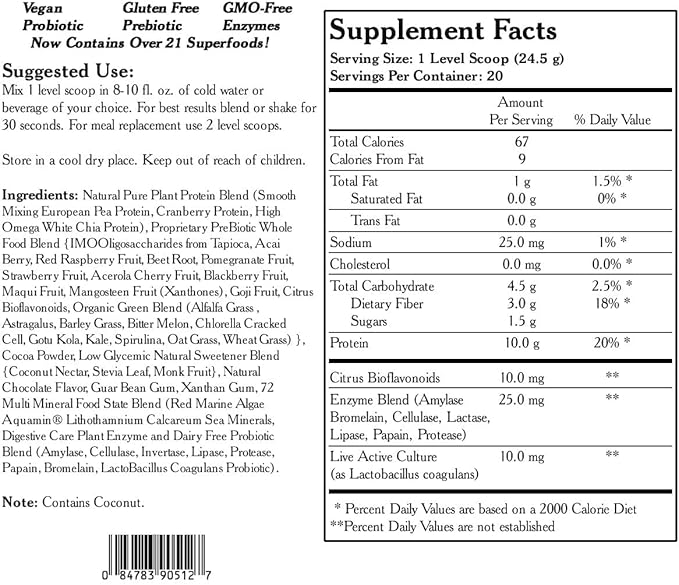 Live Plant Pea Protein - Chocolate