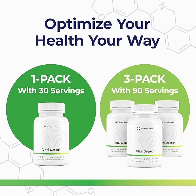 Vital Detox Liver Supplement - First Enzyme-Focused Liver Health Formula - Contains NAC with Milk Thistle Sulforaphane and More 90 Servings