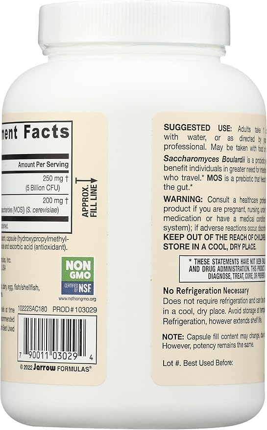 Jarrow Formulas Jarro-Dophilus EPS Probiotics 10 Billion CFU Saccharomyces Boulardii Probiotics + MOS 5 Billion CFU Probiotic Yeast