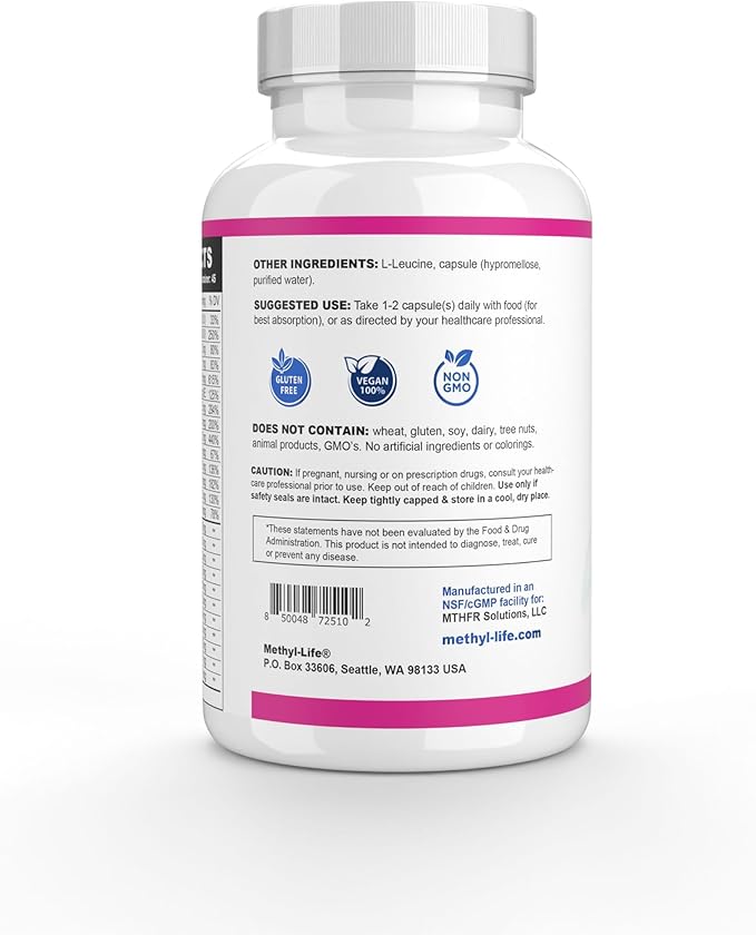 Methyl-Life® Non-Methylated Multivitamin | Essential Vitamins for Daily Energy Brain &amp Nervous System Support | Clean Label Vegan Capsules | 90 Count