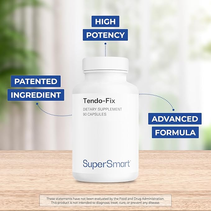 Supersmart - Tendo-Fix 750 mg Per Day - Increases Joint Mobility with Collagen | Non-GMO &amp Gluten Free - 90 Vegetarian Capsules