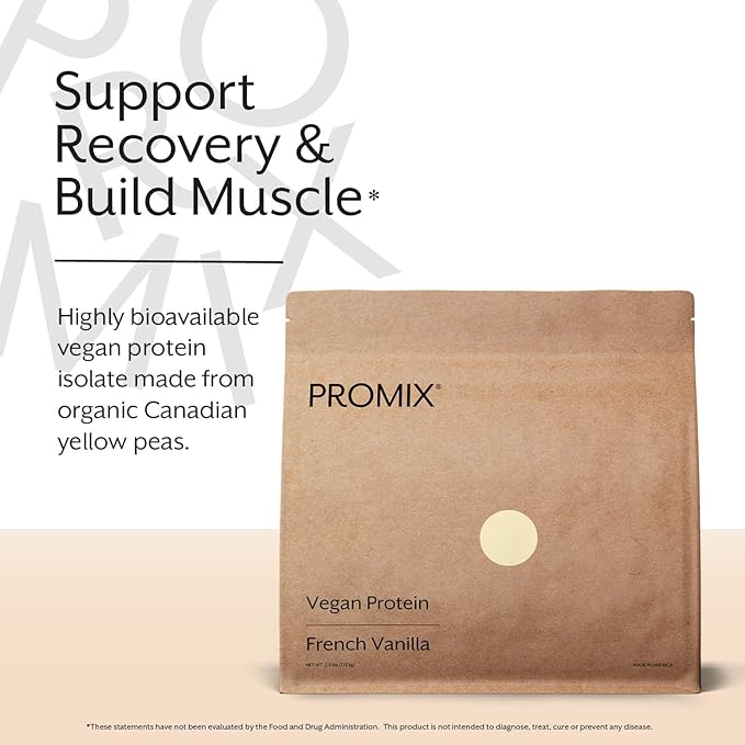 ProMix Nutrition Vegan Protein Powder 25g Plant Based Canadian Yellow Pea Protein Vitamin B12 BCAAs - Vanilla - 5lb Bulk