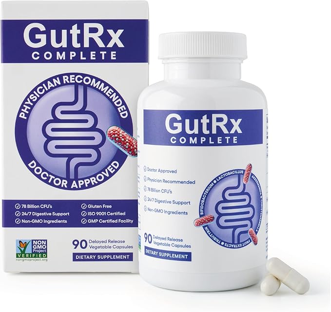 Complete Probiotic Prebiotic Postbiotic GLP-1 Alternative with Akkermansia &amp Christensenella for Gas Bloating Gut Barrier &amp Microbiome Support – 78 Billion CFU – Enteric-Coated – 90 Count