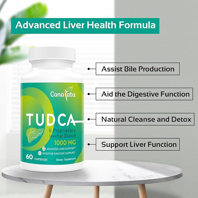 TUDCA Liver Support Supplements 1000mg - 60 Vegan CapsulesTUDCA Bile Salts with Milk Thistle Herbal Blend Formula for Cleanse Detox &amp Repair