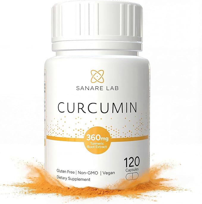 Curcumin Turmeric 360 mg per Serving 120 Capsules with Black Pepper &amp Phytosome Extract | Joint &amp Cellular Support