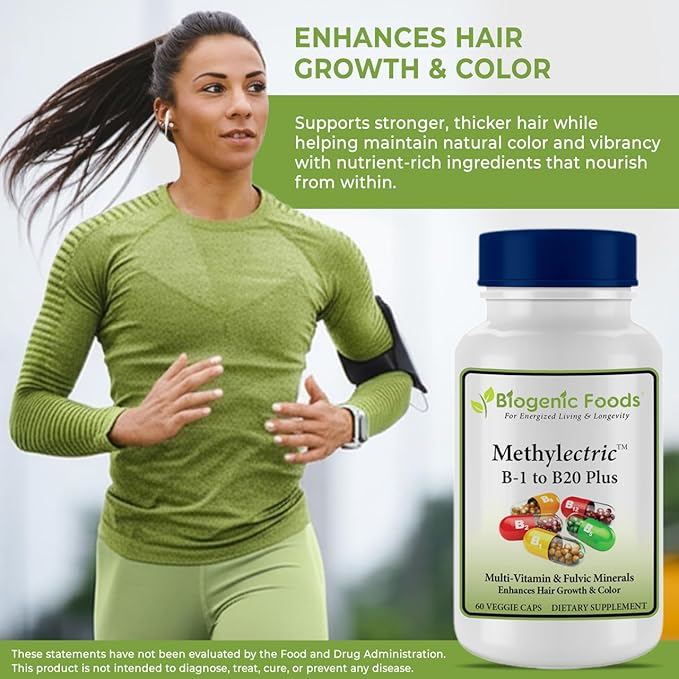 Methylectric B-50 Complex - Methylated B1 - B20 Multi-Vitamin and Fulvic Minerals Veggie Caps
