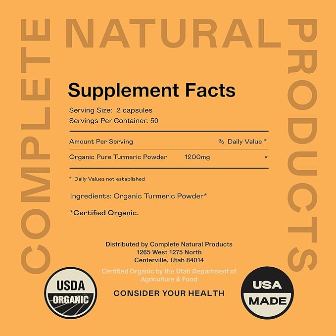 Complete Natural Products Turmeric 100 Capsules &amp Uric Acid Complete 16oz Bundle