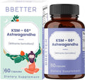 BBETTER Ashwagandha KSM-66® Capsules 500mg | Lab Tested Herbal Supplement for Stress Relief |Pure Organic Ashwagandha Powder | Supports Mental &amp Physical Well-Being Mood Enhancer | 60 Veg Capsules