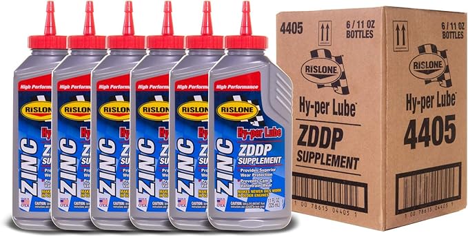Rislone 4405-6PK Hy-per Lube Zinc ZDDP Supplement 11 oz 6-Pack | Real ZDDP Zinc Additive