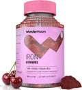 Wondermoon Iron Gummies for Women with Vitamin C Chewable Iron Supplement with B12 &amp Folate Cherry Flavor 60 Gummies