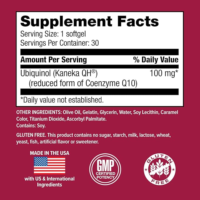 Hi-Health Ubiquinol 100 mg More Absorbable Form of CoQ10 30 softgels