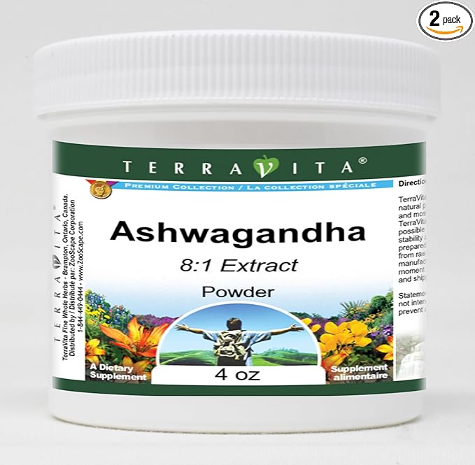 Ashwagandha 8:1 Extract Powder (4 oz ZIN: 428341) - 2 Pack