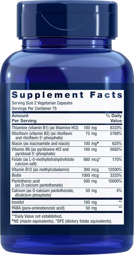 Life Extension BioActive Complete B-Complex 150 Vegetarian Capsules