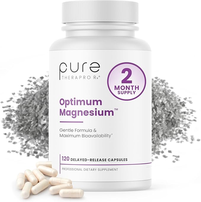 Pure TheraPro Rx Optimum Magnesium Lysinate Glycinate &amp Di-Magnesium Malate Made in USA | 2 Month Supply | Chelated for Maximum Absorption Supports Bone Health &amp Energy Non-GMO
