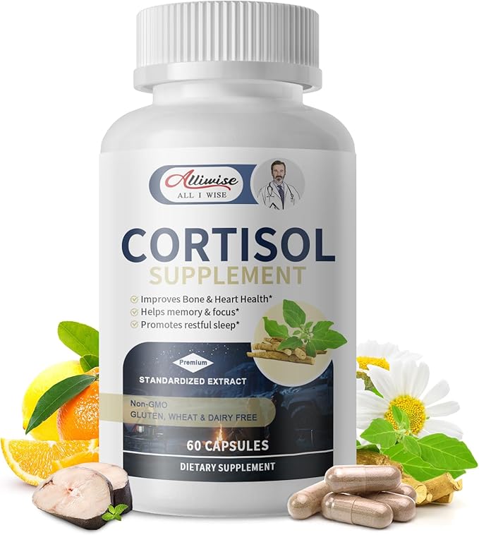 Cortisol Supplements for Women &amp MenHigh Cortisol Reducer Manager Detox Lower and Controlwith Magnesium AshwagandhaRhodiola L-Theanine for MoodFocusSleep