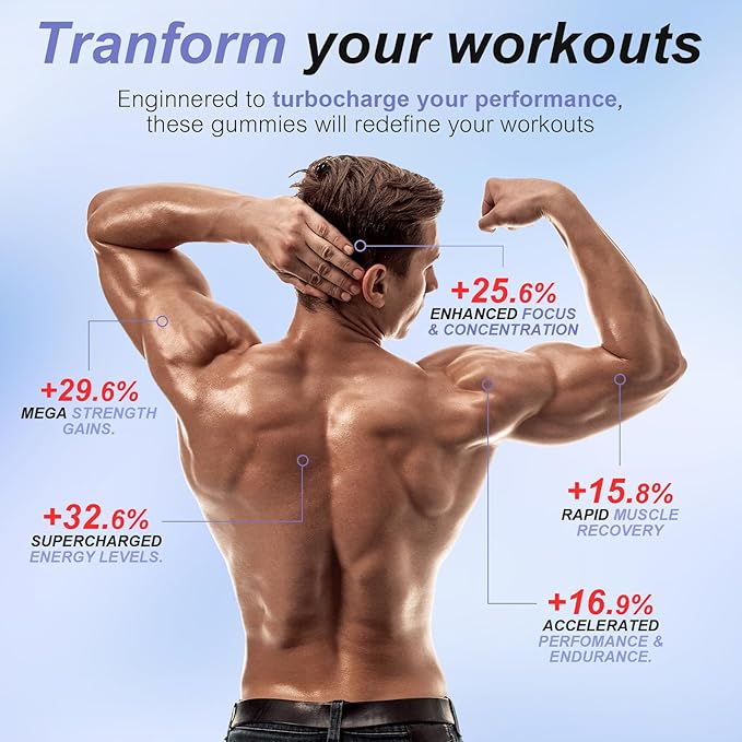 Creatine Monohydrate Gummies for Men &amp Women Chewables Creatine Monohydrate for Muscle Strength &amp Builder Energy Boost Pre-Workout Gummies 60 Count per Bottle Blueberry Flavor (2 Pack)