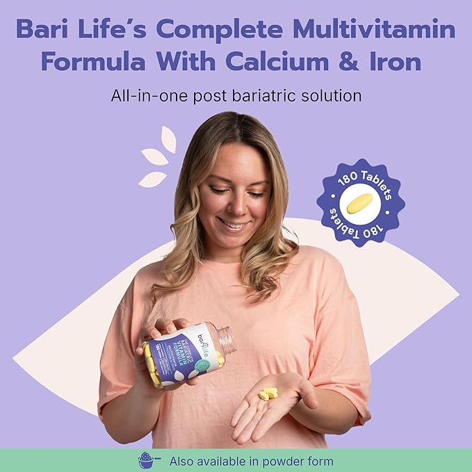 Bari Life Complete Bariatric Multivitamin Non-chewable Tablet w/Calcium Citrate and Iron - 180 Tablets/Bottle