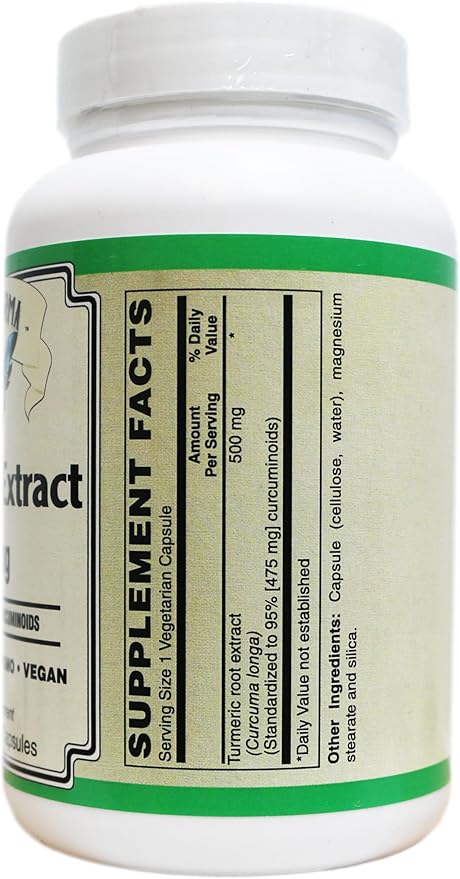 Turmeric Curcumin Supplement 500mg - Standardized to 95% Curcuminoids - Vegan Non-GMO Gluten Free