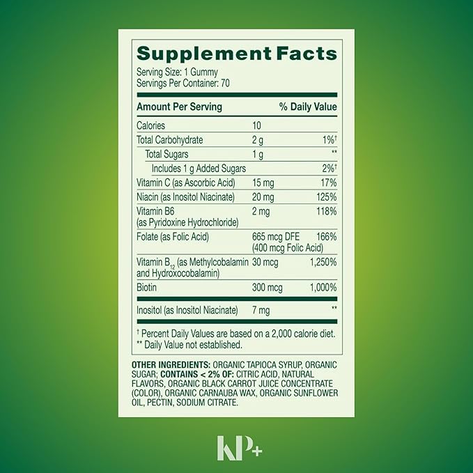 KP+ Vitamin B Complex | 70 Vegetarian Gummies | Supports Energy Metabolism &amp Nervous System Health | Strawberry Flavor | Pack of 1