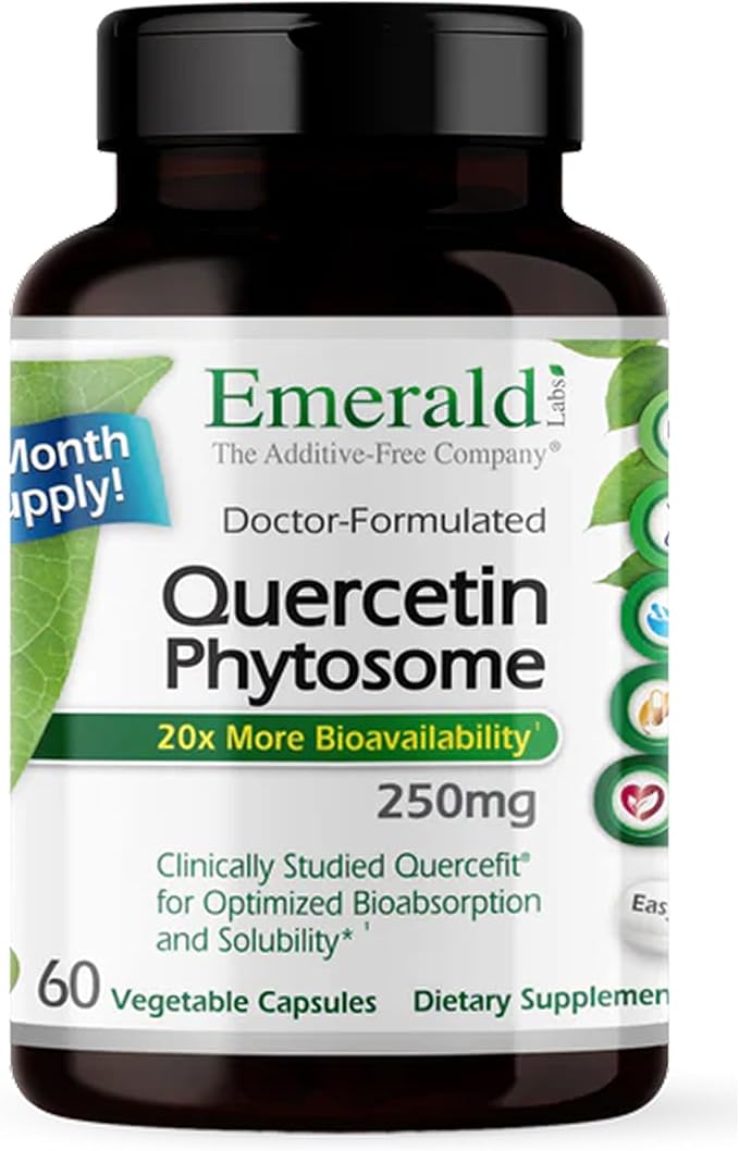 EMERALD LABS Quercetin Phytosome - Quercetin Complex for Immune Support - Vegan &amp Gluten-Free - 60 Vegetable Capsules