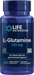 Life Extension Creatine Capsules 120 Count &amp L-Glutamine 500mg 100 Capsules Bundle for Muscle Health