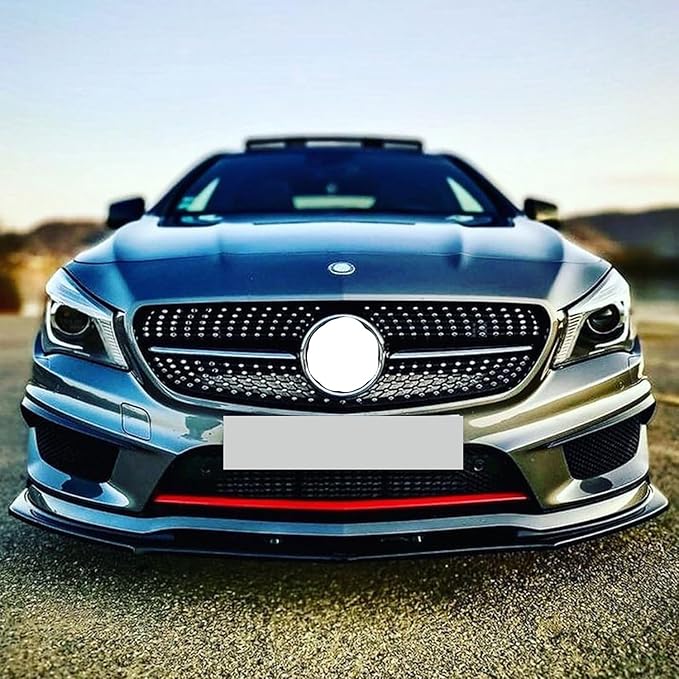 Auto Front SplittersCar Front Bumper LipCar Front Bumper SpoilerCompatible with CLA Class C117 CLA200 260 CLA45 AMG 2013-2015Carbon Fiber Pattern