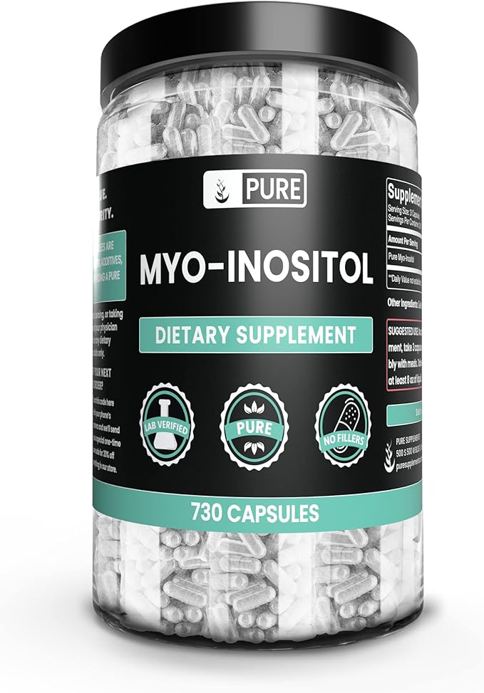 Pure Original Ingredients Myo-Inositol (730 Capsules) No Magnesium Or Rice Fillers Always Pure Lab Verified