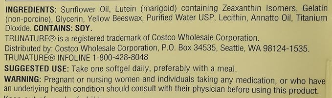 TruNature Vision Complex with Lutein &amp Zeaxanthin - Great Value Pack of 2 (Total 280Ct Softgel Type) x#vswa