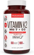 Vitamin K2 D3 Supplement 5000 IU D3 and 180 mcg Vitamin k2 MK7 Supplement for Healthy Bones Healthy Heart &amp Cardiovascular Health-60 Easy to Swallow Vegetable caps of MenaQ7 K2 MK7