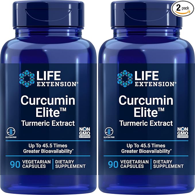 Life Extension Curcumin Elite Turmeric Extract 90 Caps (Pack of 2)
