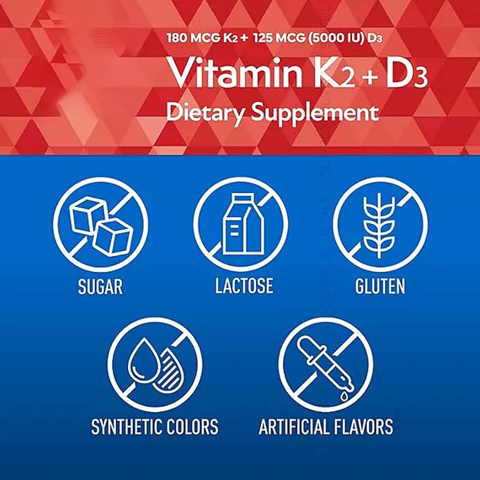 Members Mark Vitamin K2 + D3 (150 Count.) Softgels 180 mcg &amp 125 mcg (5000 IU) | Bone Heart &amp Immune Health Support with MenaQ7 MK-7
