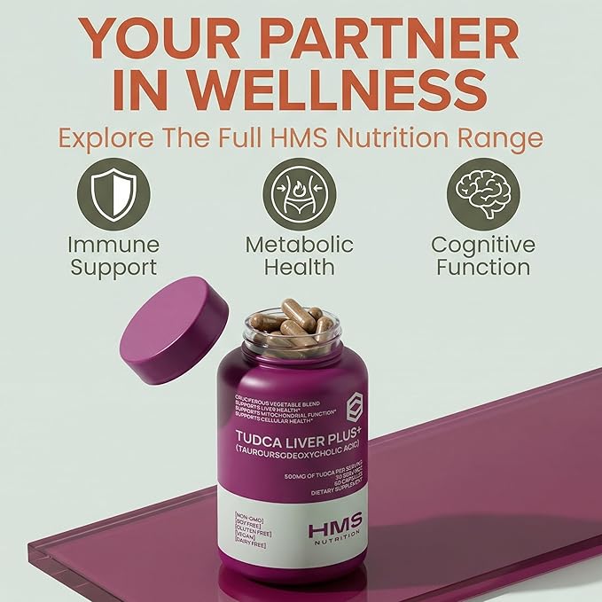TUDCA Liver Plus+ Liver Support Supplement for Liver Cleanse with Milk Thistle Seed Extract Vitamin B12 Folate Tudca Bile Salt Supplement (Tauroursodeoxycholic Acid) 60 Capsules 1 Month Supply