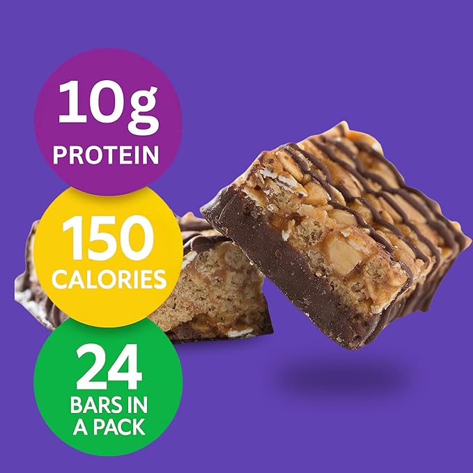 HMR Fudge Graham &amp Iced Oatmeal Protein Bars - Nutritious Low-Calorie Snacks with 10g Protein Each Perfect for Weight Maintenance and Healthy Dessert Options 24 Count Packs