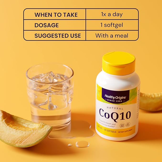 Healthy Origins® CoQ10 600 mg – Natural Trans-Isomer Ubiquinone – Yeast Fermented Supports Heart Health &amp Cellular Energy – Non-GMO 60 Softgels