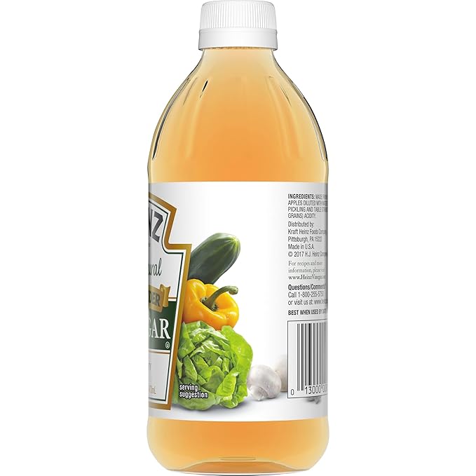 Heinz All Natural Apple Cider Vinegar 5% Acidity Ultra-Filtered for Clarity 16 fl oz Bottle (Pack of 6)