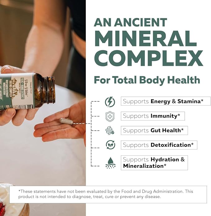 Flora Fulvic | Fulvic Acid + Humic Acid Complex – 550 mg |Mined in Utah Prehistoric Deep Earth Extract | Immunity Gut Digestion – Natural Trace Mineral Complex Fulvic Acid Supplement – 60 Capsules