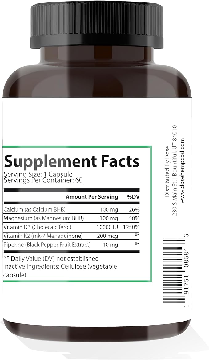 DOSE K2D3 Vitamin D3 Supplement 60 Capsules