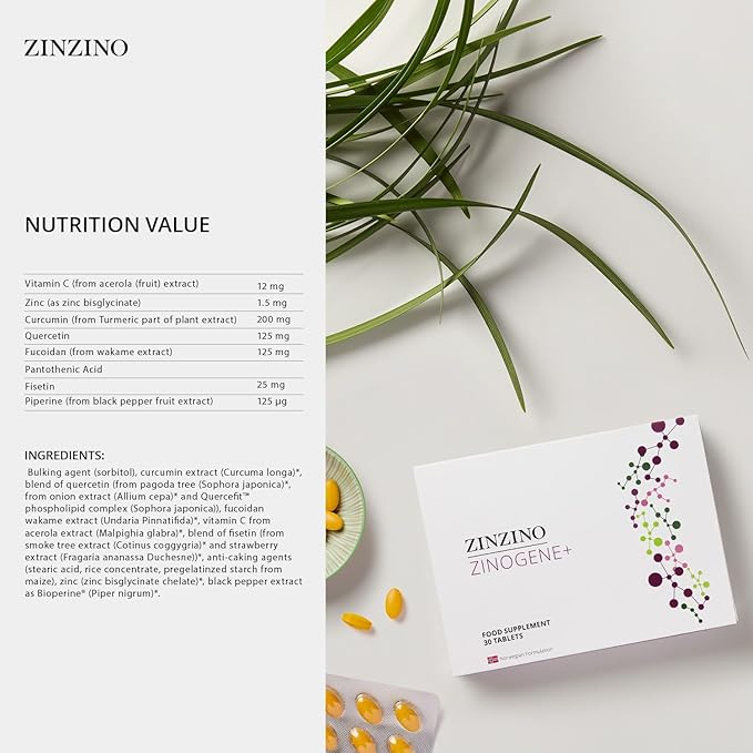 ZinoGene+ - Deep Cleanse Supplement with Fucoidans Polyphenols Vitamin C &amp Zinc - Supports Revitalized Health - 30 Tablets