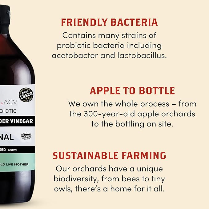 Willys Apple Cider Vinegar With The Mother Glass Bottle 1 Litre