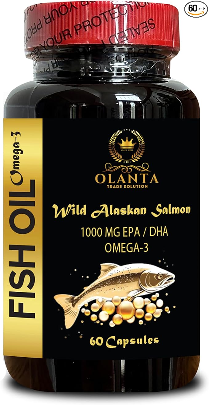 Wild Alaskan Salmon Oil Formula with Omega 3 | Immune Support for Joints &amp Heart | Source of Omega-3 Fatty Acids EPA and DHA - 1 Bottle 60 Capsules