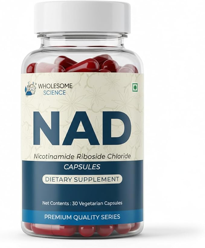 NAD+ Nicotinamide Riboside Chloride Capsules – 30 Capsules Dietary Supplement – Plant-Based Non-GMO Soy-Free 100% Vegan – Daily Nutritional Support Third-Party Lab Tested