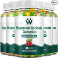 Magnesium Glycinate Gummies 400mg - Magnesium Supplement for SleepStress &amp Muscle Relief Calm Magnesium Chews for Adults and Kids with Vitamin D B6 Fruit Flavor Vegan 5 Packs