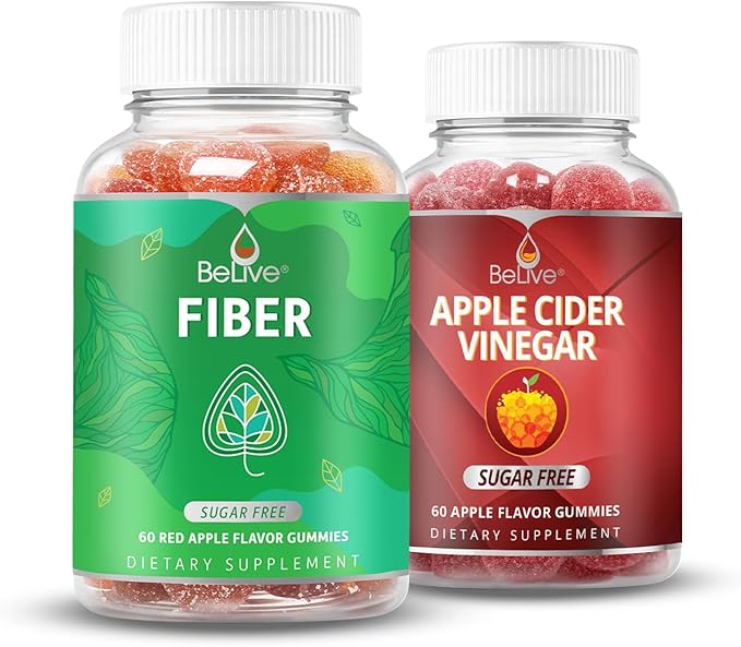 BeLive Digestion Bundle Fiber and Apple Cider Vinegar for Digestive Support and Overall Gut Health