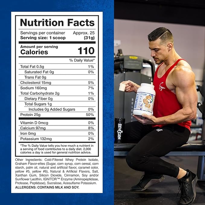 Evogen Isoject - Whey Protein Isolate | Ultra-Pure Whey Protein Powder with Ignitor Enzymes BCAAs and EAAs | Enhanced Absorption &amp Recovery | Oatmeal Cookie | 25 Servings