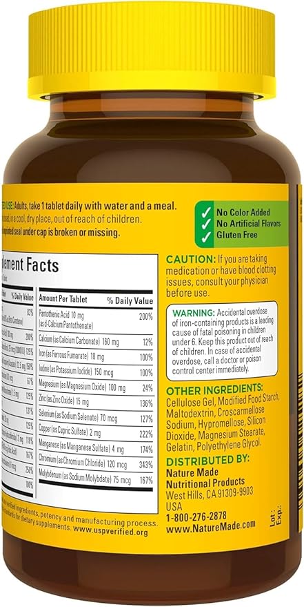 Nature Made Multi Complete Tablets 130 ea (Pack of 12)
