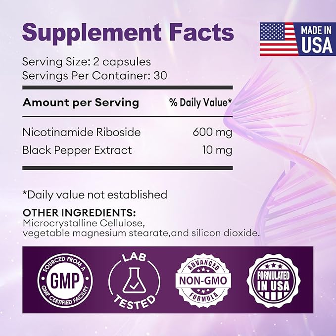 ISDG NAD+ Supplement with Nicotinamide Riboside 600 mg NR Black Pepper Extract - Supports Cellular Energy &amp Repair Vitality Healthy Aging | Max Absorption | 180 Count