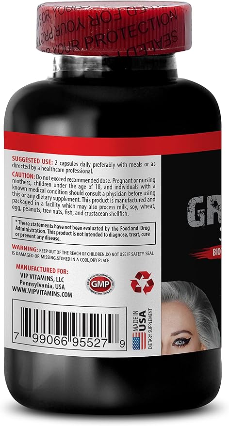 Biotin - GRAY HAIR REVERSE COMPLEX - Catalase Complex Horsetail Aerial Saw Palmetto Berries PABA Stinging Nettle Root Fo-Ti Root Powder Barley Grass Juice Powder 2 Bottles 120 Capsules